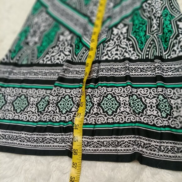 White House Black Market WHBM Teal Geometric Sleeveless Maxi Dress XS - Picture 5 of 7